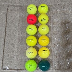 Assorted Golf Ball Pack – Mixed Brands in Neon Yellow, Red, Green